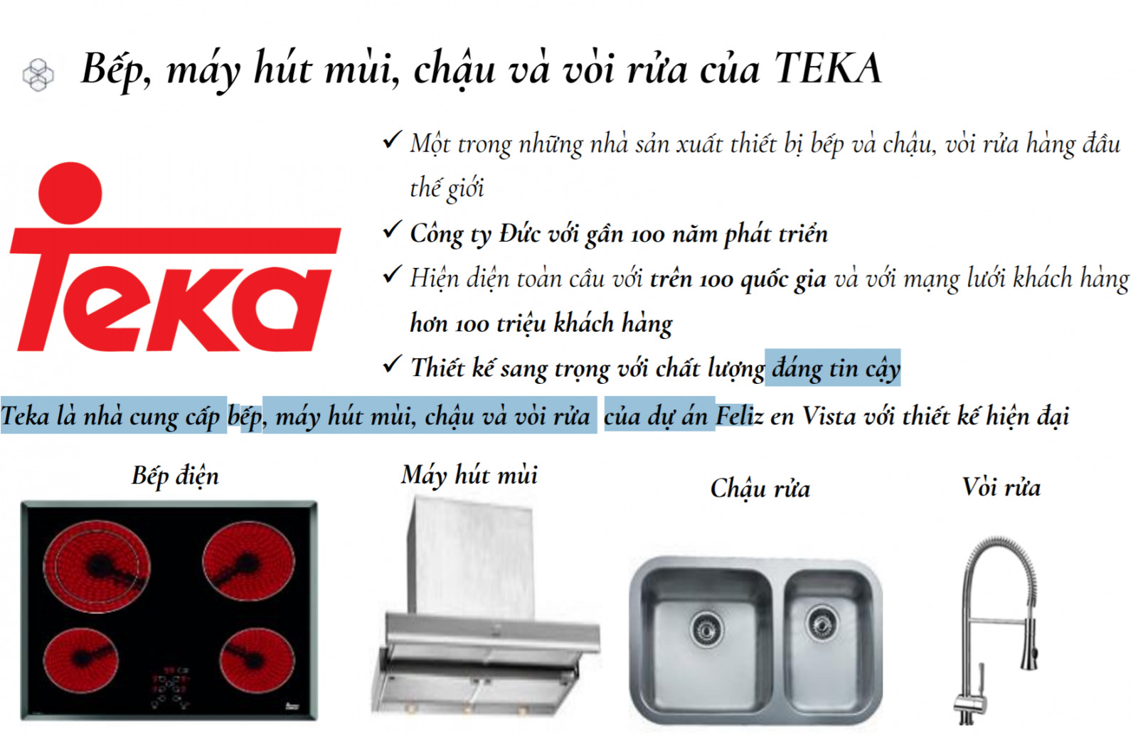 Vật liệu bàn giao Feliz en Vista